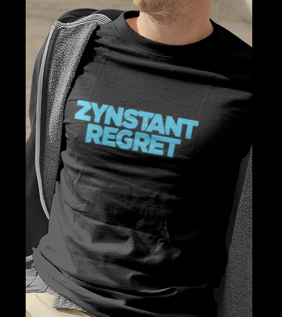 Zynstant Regret Bold Blue Typography T-Shirt