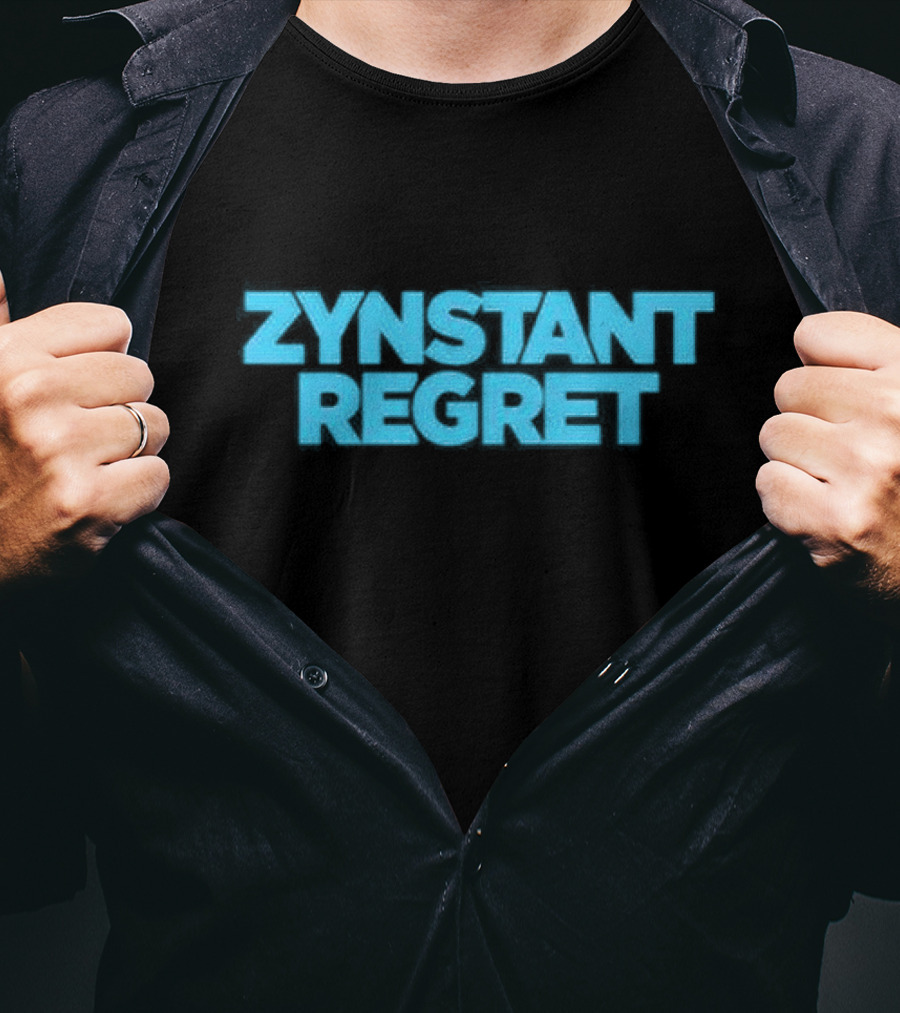 Zynstant Regret Bold Blue Typography T-Shirt