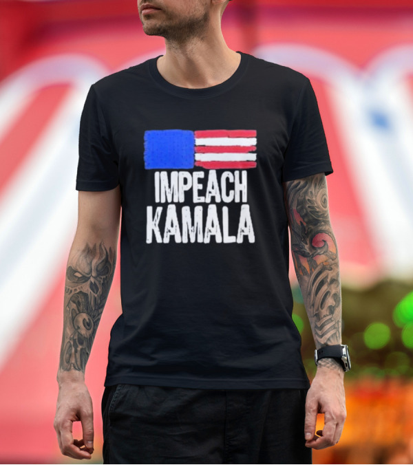 Premium T-Shirt: Impeach Kamala American Flag T-Shirt Impeach Kamala American Flag T-Shirt