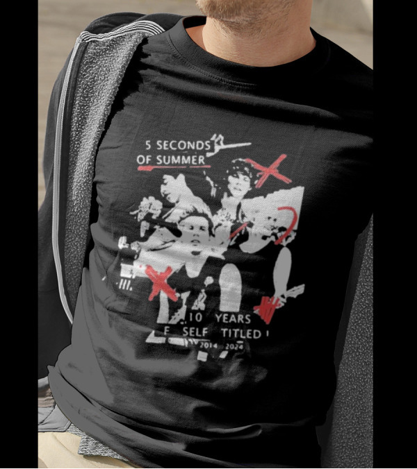 5 Seconds Of Summer 10 Years Self Titled 2014-2024 T-Shirt
