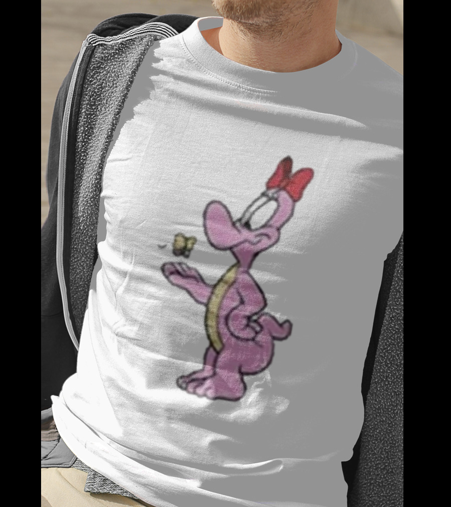 454 Life Baby Yoshi Bow Wearing Cartoon Character With Butterfly T-Shirt