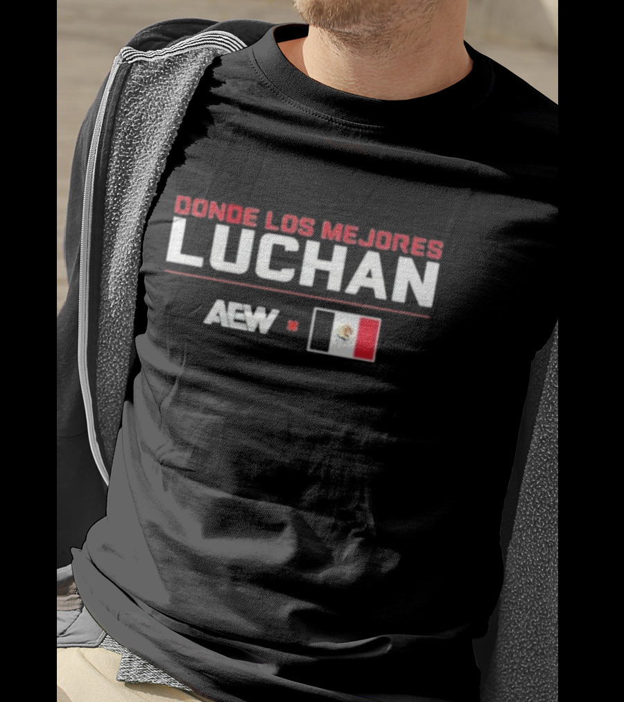 AEW X Mexico Donde Los Mejores Luchan Lucha Libre Flag Collaboration T-Shirt