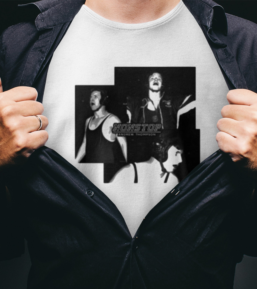 NONSTOP Andrew Thompson Black And White Collage T-Shirt