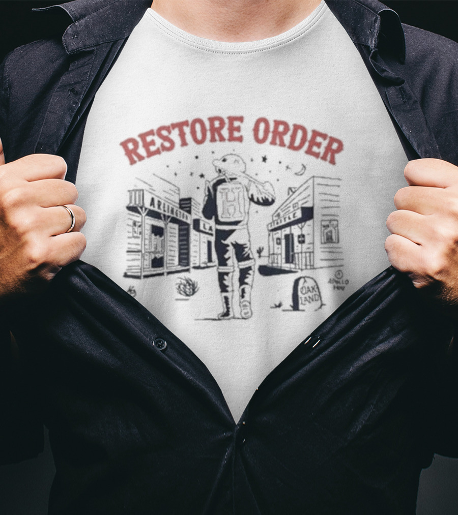 Restore Order Lunar Streetscape Astronaut T-Shirt
