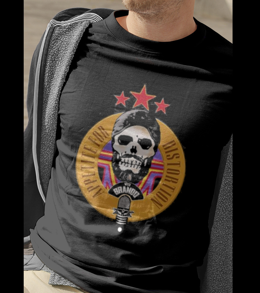 Appetite For Distortion Podcast Brando Skull And Microphone T-Shirt