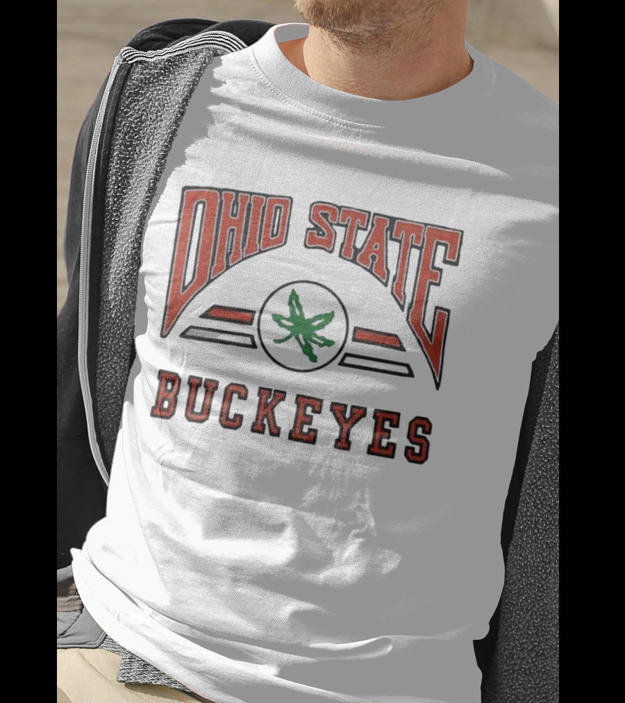 Ohio State Buckeyes Arch With Green Leaf T-Shirt