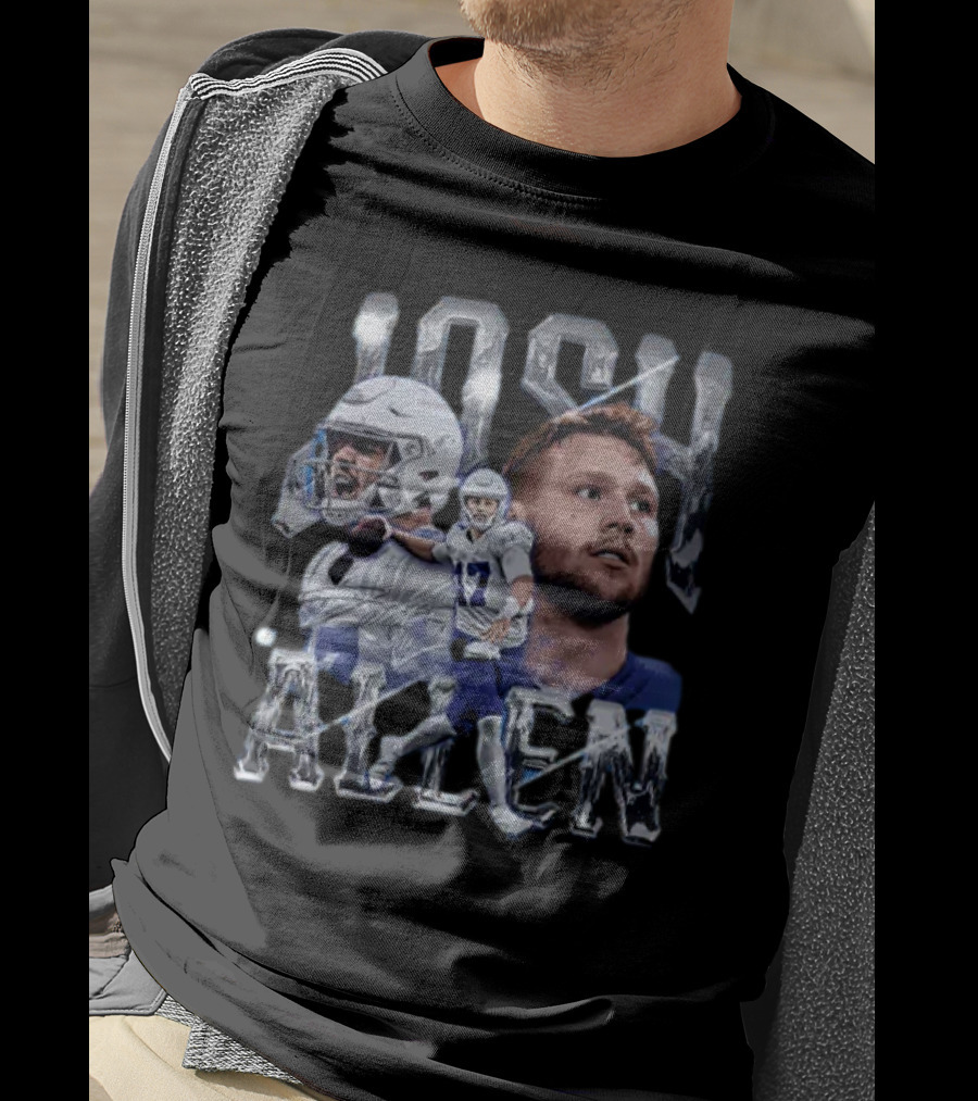 Josh Allen Action Portrait Buffalo Bills Quarterback T-Shirt