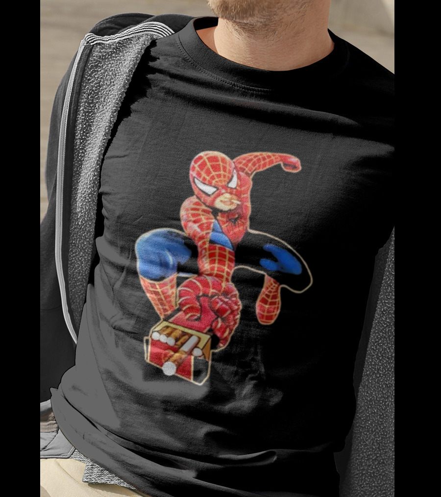 Shithead Steve Superman Smoker Man Spider-Man Cigarette Box Swing T-Shirt