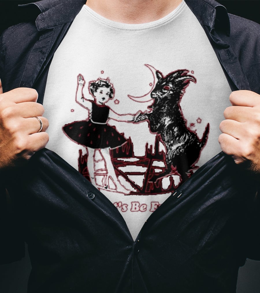 Teenhearts Let's Be Evil With Pentagram Dancing Girl And Goat T-Shirt
