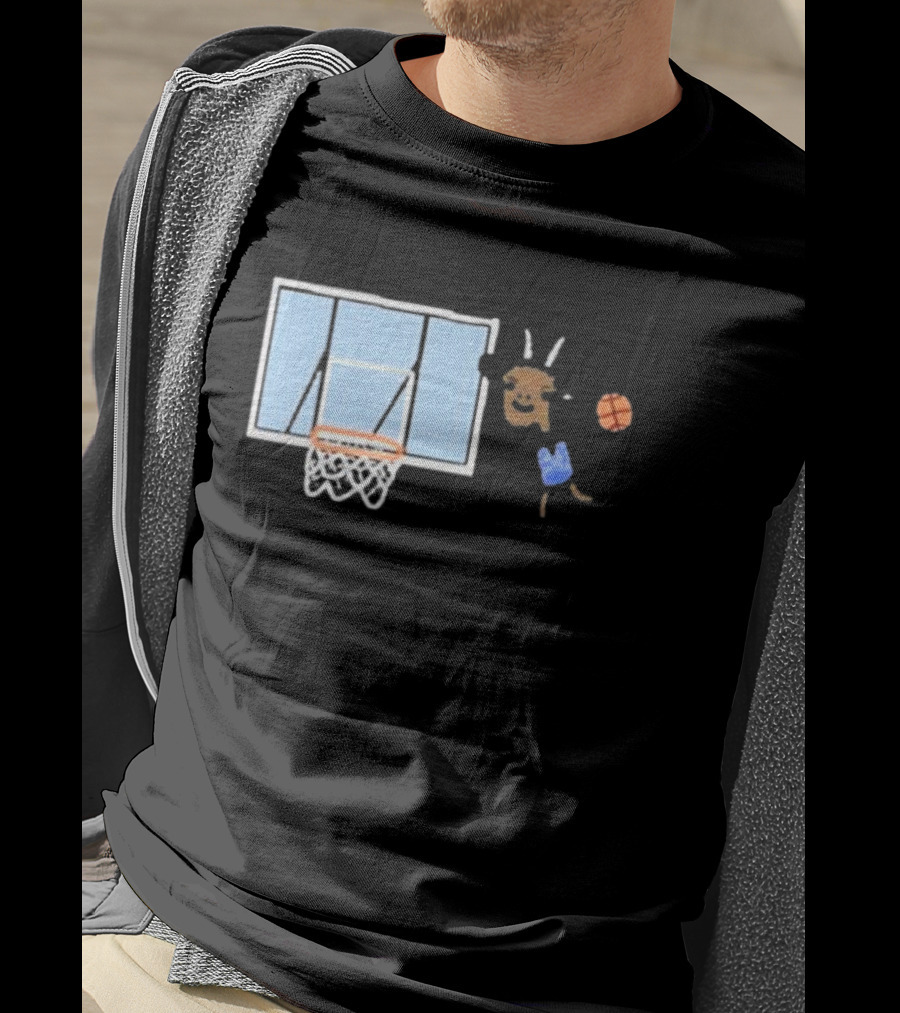 Goat Biles Basketball Dunking Goat With Jersey And Hoop T-Shirt