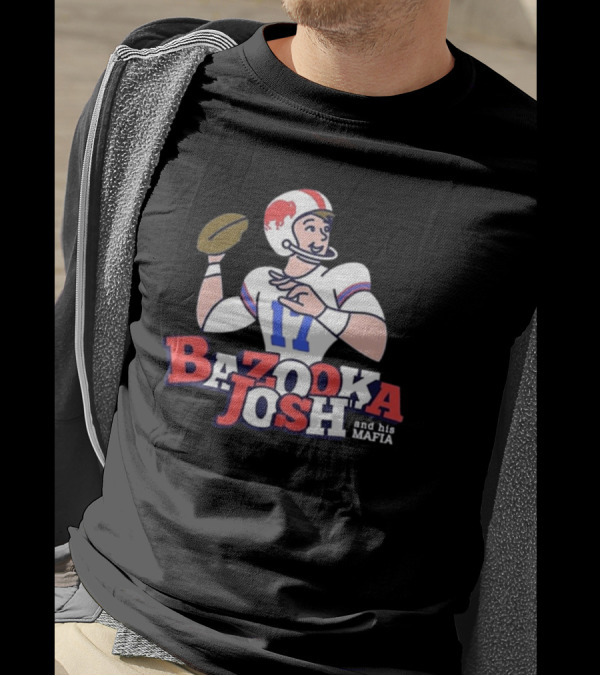 Bazooka Josh And His Mafia Football Throwback Illustration 17 T-Shirt