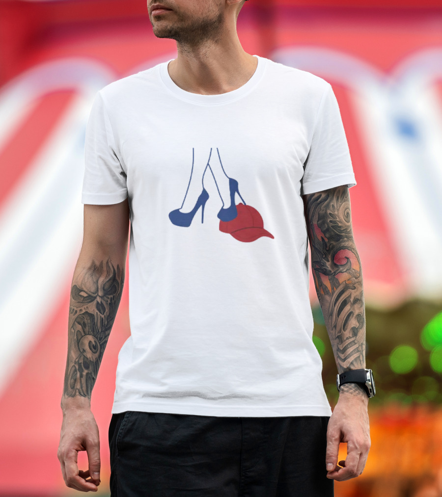 Kamala Harris Heels Stepping On Red MAGA Hat T-Shirt