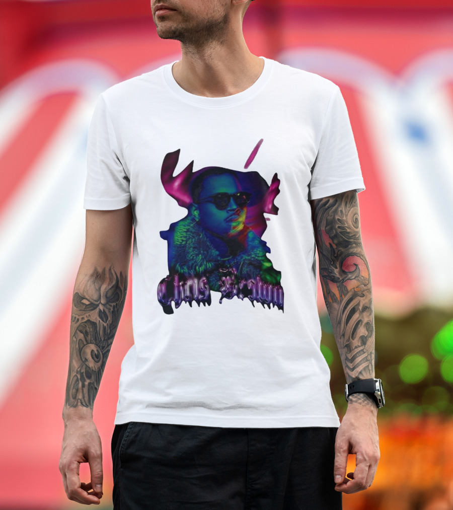 Chris Brown Northern Light Neon Style Fashion Trend T-Shirt