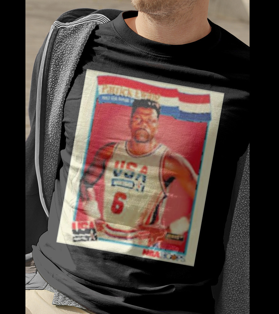 Patrick Ewing USA Basketball Dream Team 1992 NBA Hoops USA Olympic Team नंबर 6 T-Shirt