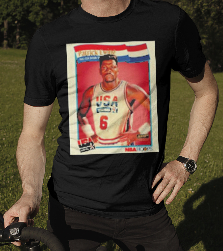 Patrick Ewing USA Basketball Dream Team 1992 NBA Hoops USA Olympic Team नंबर 6 T-Shirt