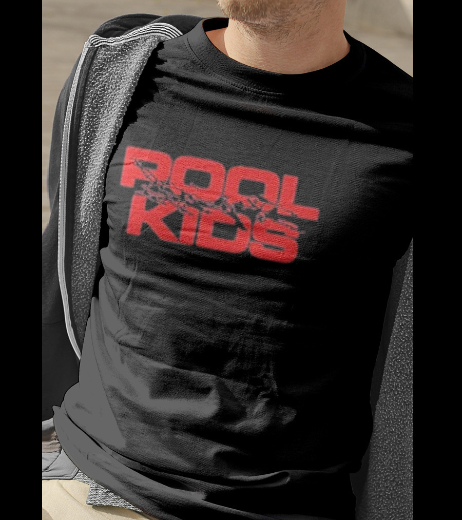 Pool Kids Pk Logo Red Stylized Text T-Shirt