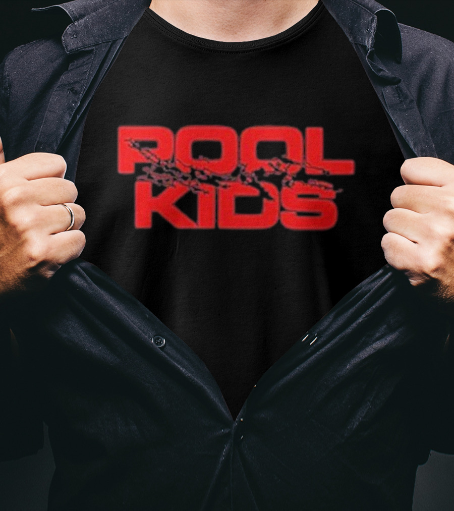 Pool Kids Pk Logo Red Stylized Text T-Shirt