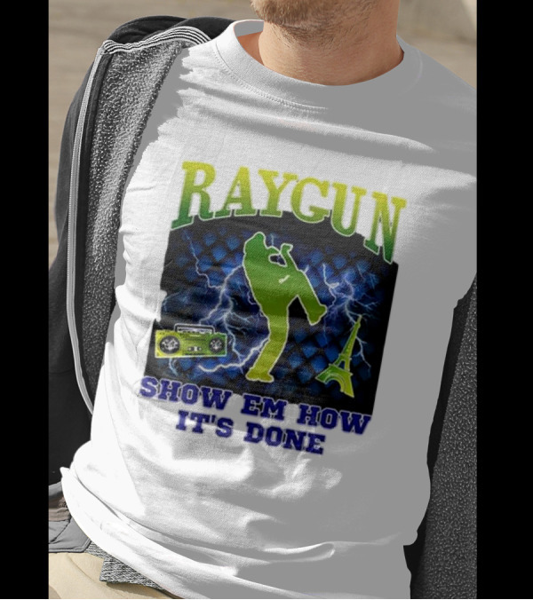 Raygun Show Em How It’s Done Electric Dance Eiffel Tower Boombox T-Shirt