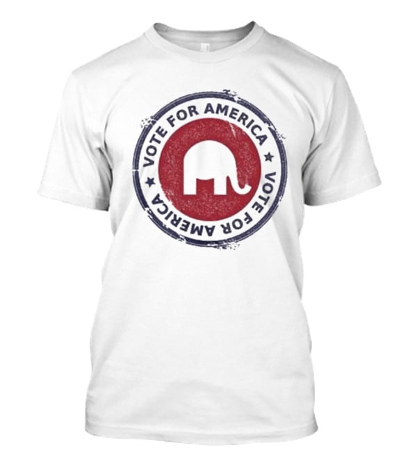 Vote For America Elephant Symbol Double-Circle T-Shirt