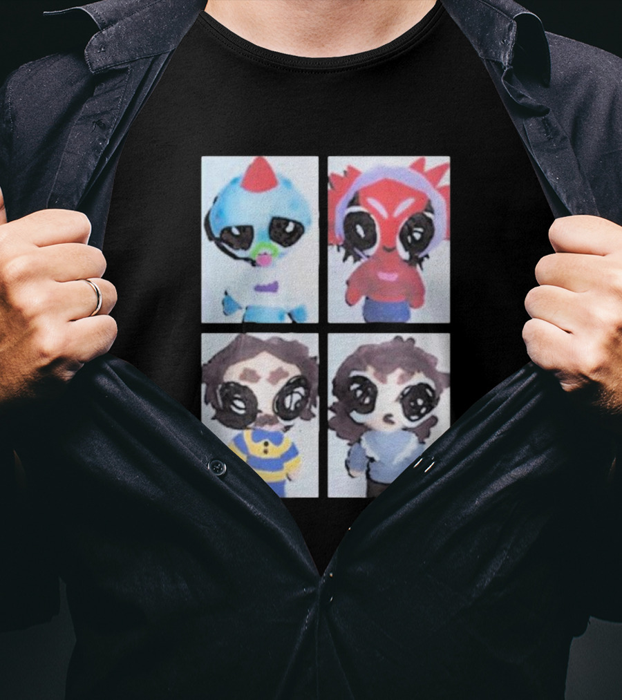 Emergency Intercom Plushies Cute Character Quartet T-Shirt