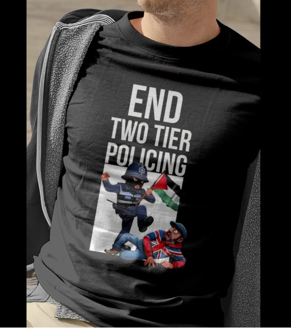 END TWO TIER POLICING British Officer And Palestinian Flag T-Shirt