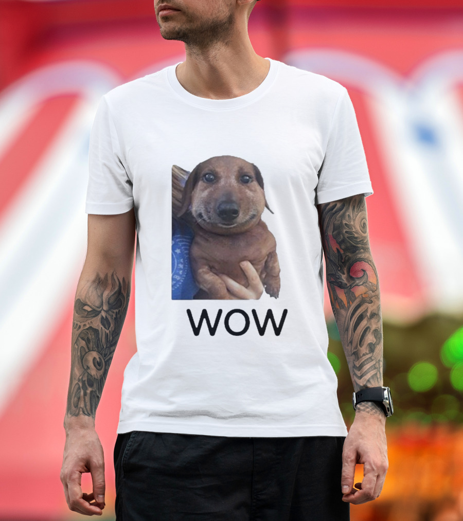Fallenchungus Wow Dog Meme with Funny Expression T-Shirt