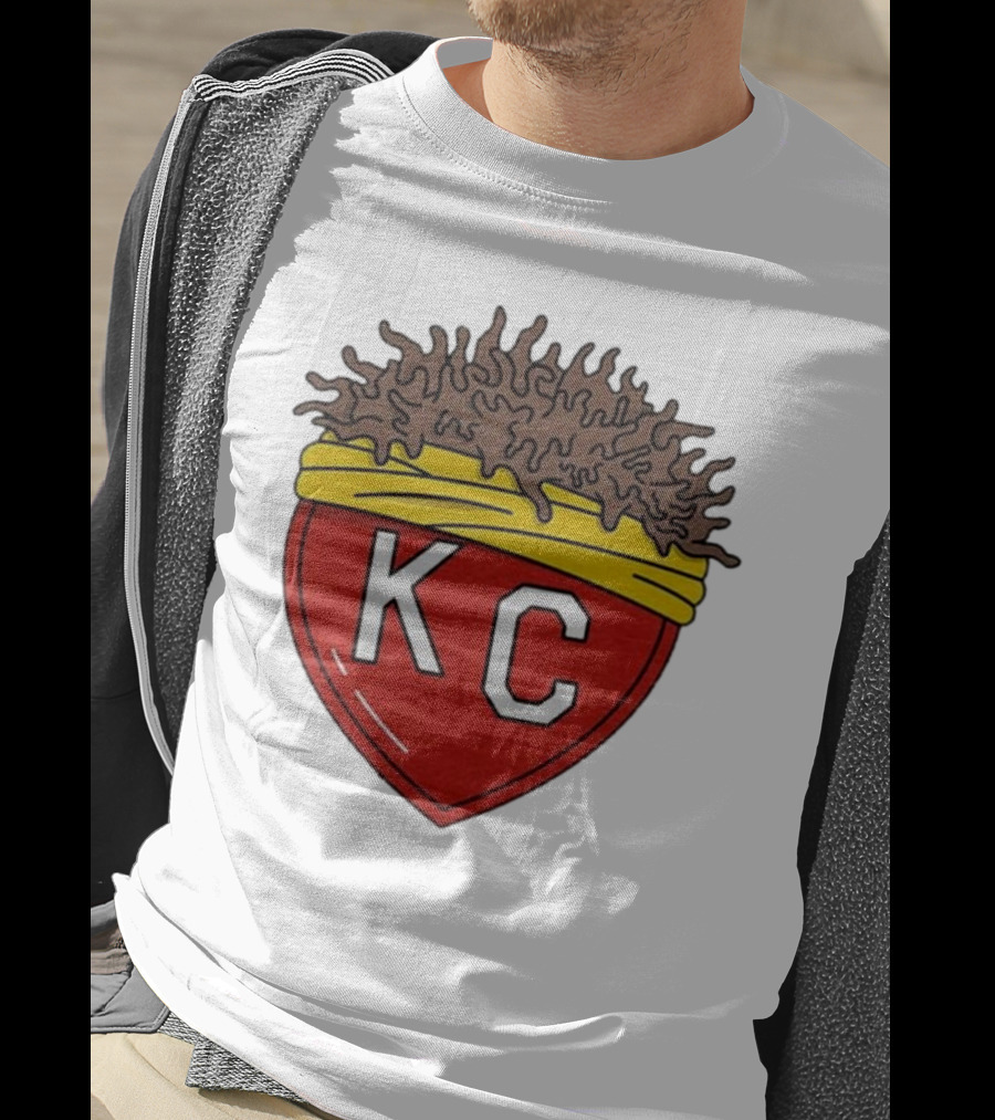 KC Franchise Heart Emblem With Brown Hair And Yellow Band T-Shirt