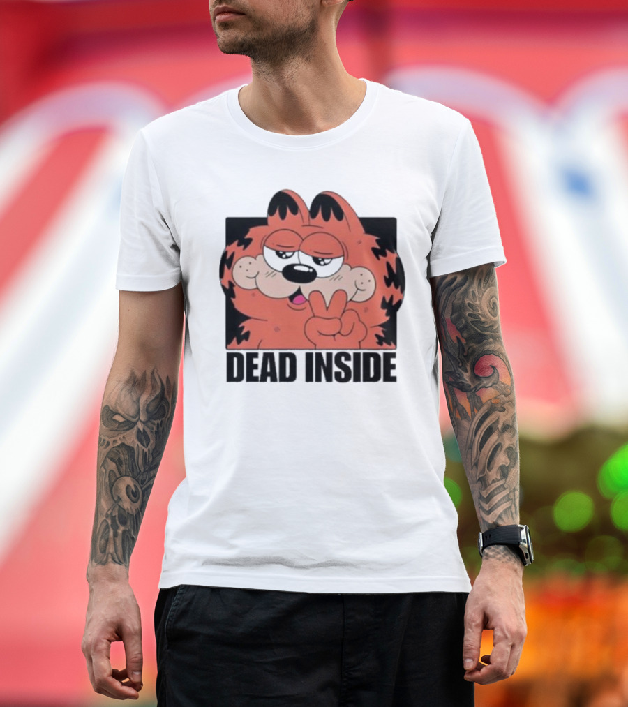 Garfield Dead Inside Peace Sign Sunglasses T-Shirt