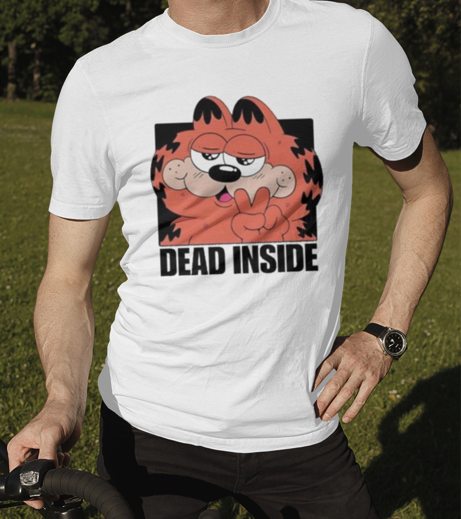 Garfield Dead Inside Peace Sign Sunglasses T-Shirt