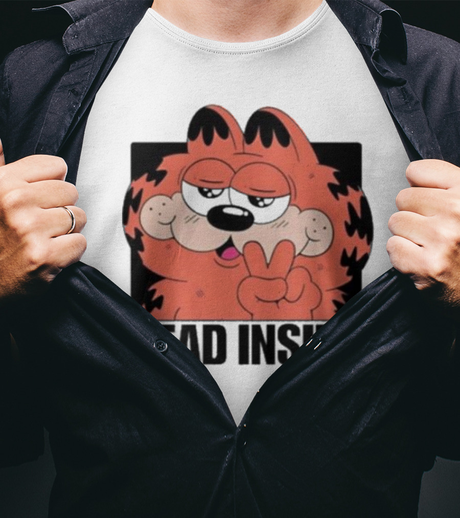 Garfield Dead Inside Peace Sign Sunglasses T-Shirt