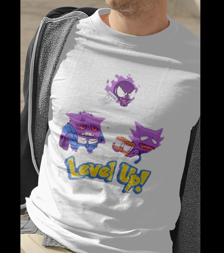Gengar Evolution Level Up Journey With Resume And Briefcase T-Shirt