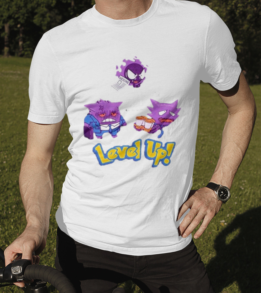 Gengar Evolution Level Up Journey With Resume And Briefcase T-Shirt