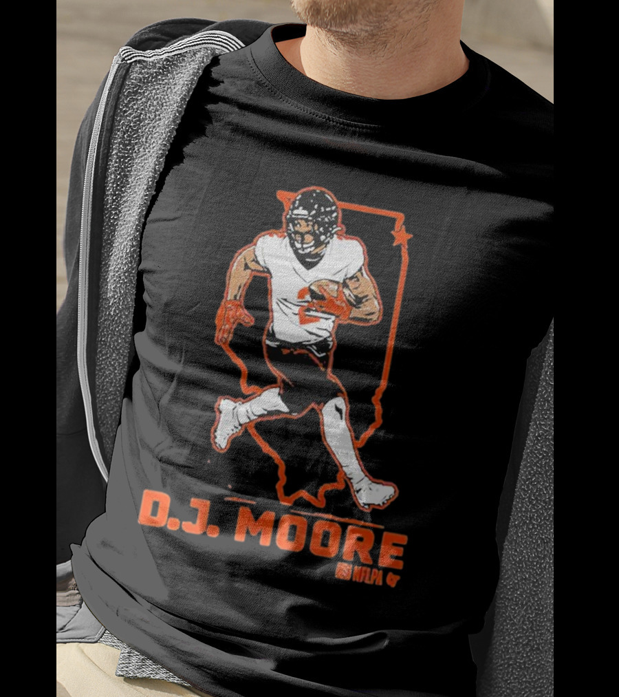 D.J. Moore Illinois Football NFPA Player Outline T-Shirt