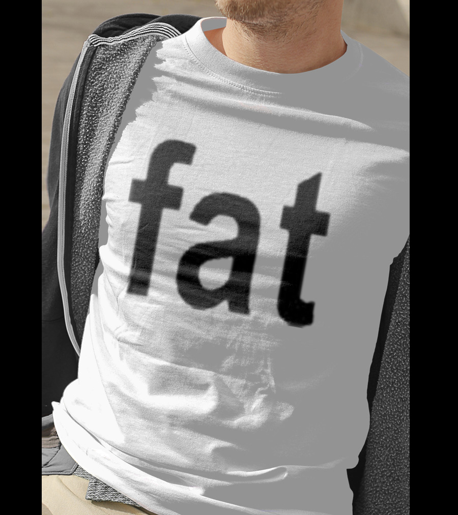 Dorkchop Fat Brat Minimalist Text Black T-Shirt