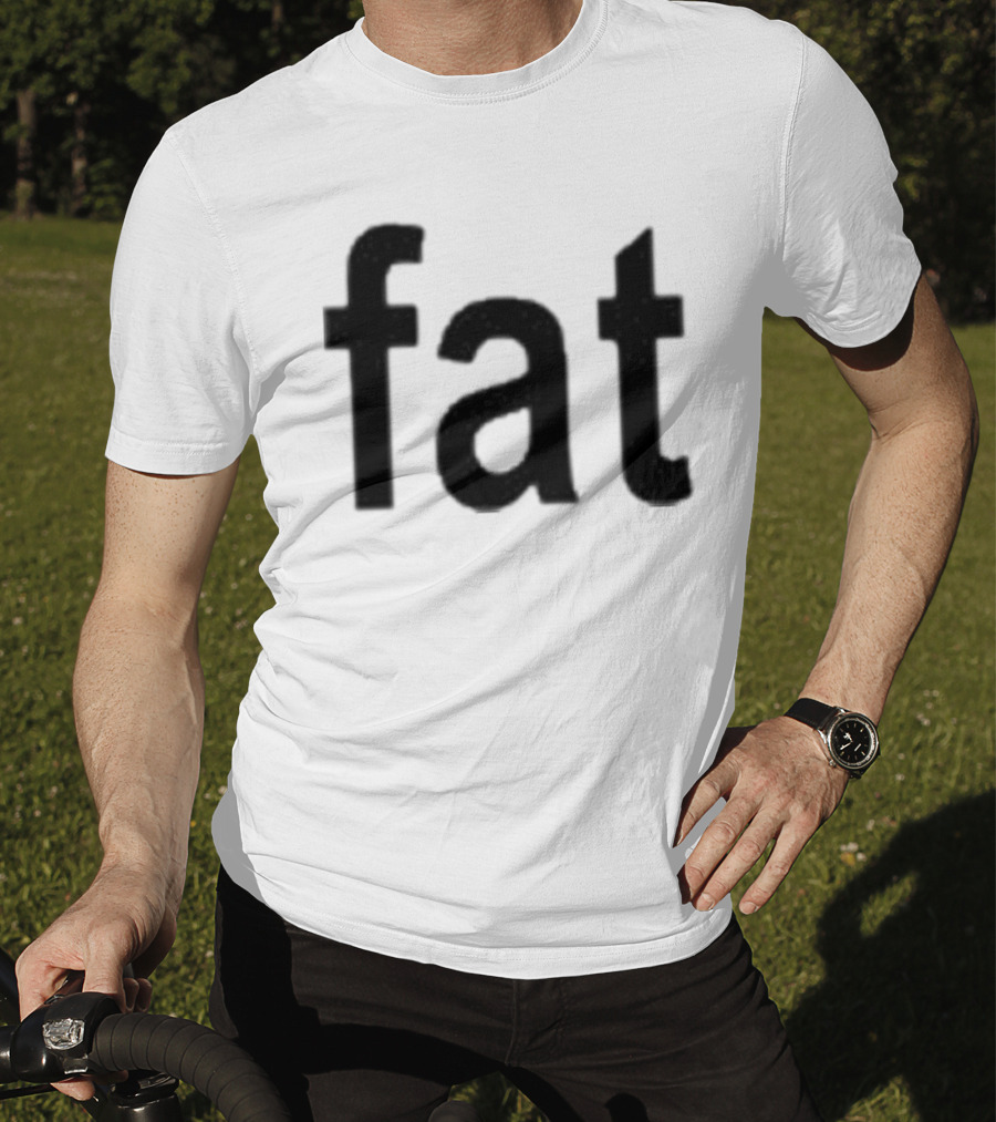 Dorkchop Fat Brat Minimalist Text Black T-Shirt