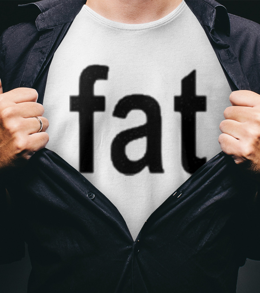 Dorkchop Fat Brat Minimalist Text Black T-Shirt