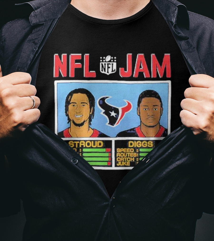 NFL Jam Texans Stroud Diggs Speed Throw Accuracy Game IQ Catch Juke T-Shirt