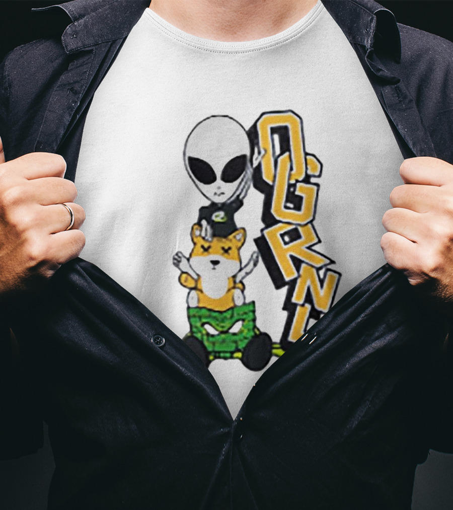 Rich And Lonely Alien With Bear OGRNL X Optic T-Shirt