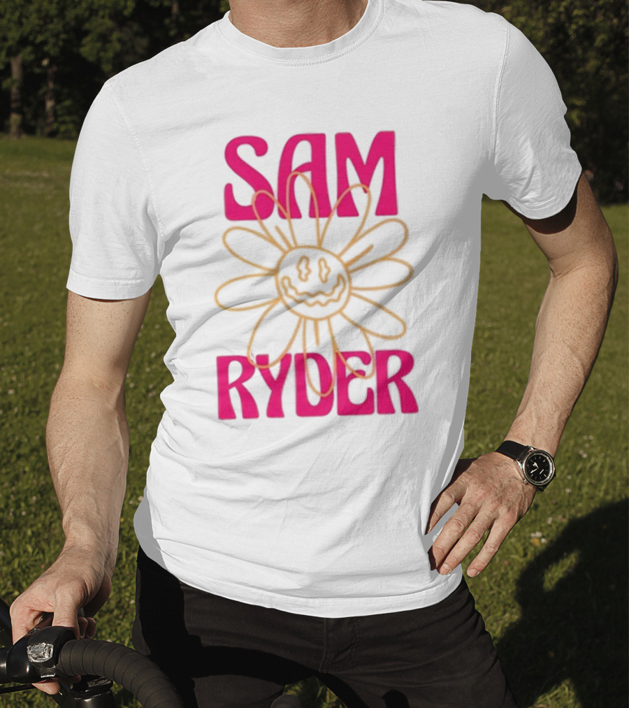 SAM RYDER Daisy Smiley Flower Pink Yellow T-Shirt