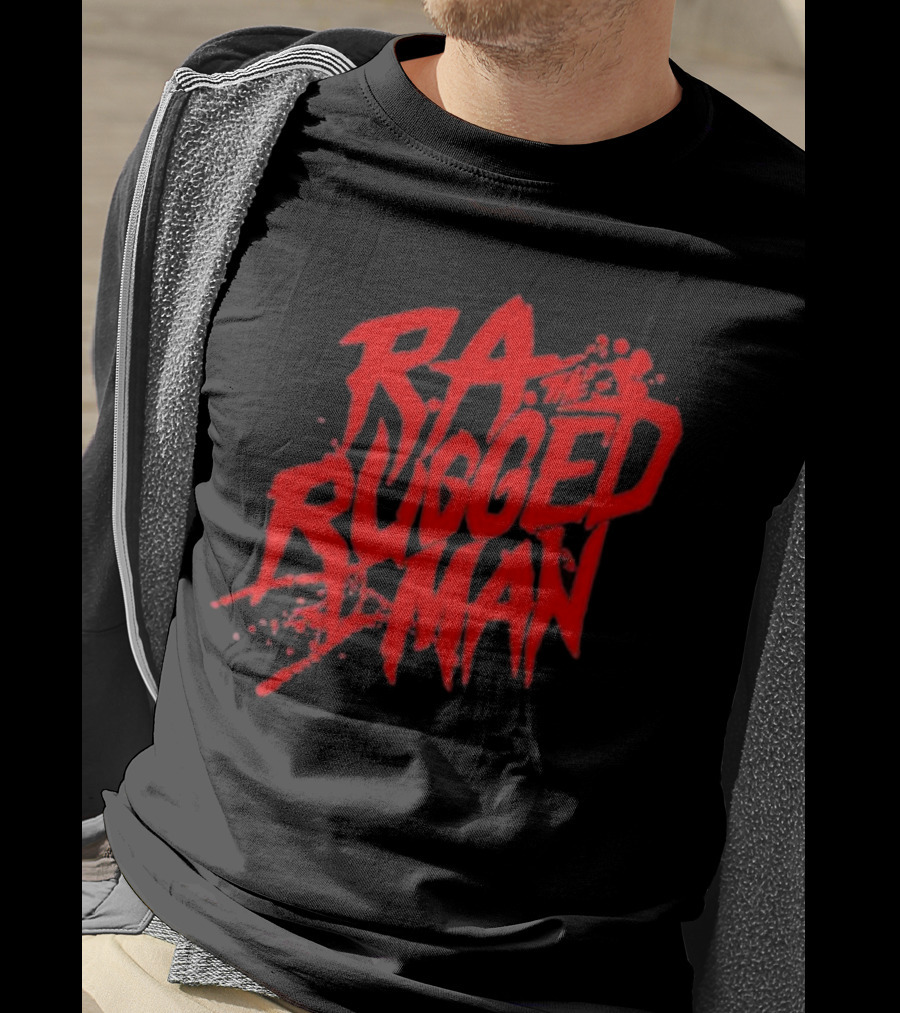 RA The Rugged Man Splattered Text T-Shirt