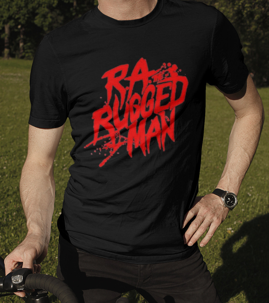RA The Rugged Man Splattered Text T-Shirt