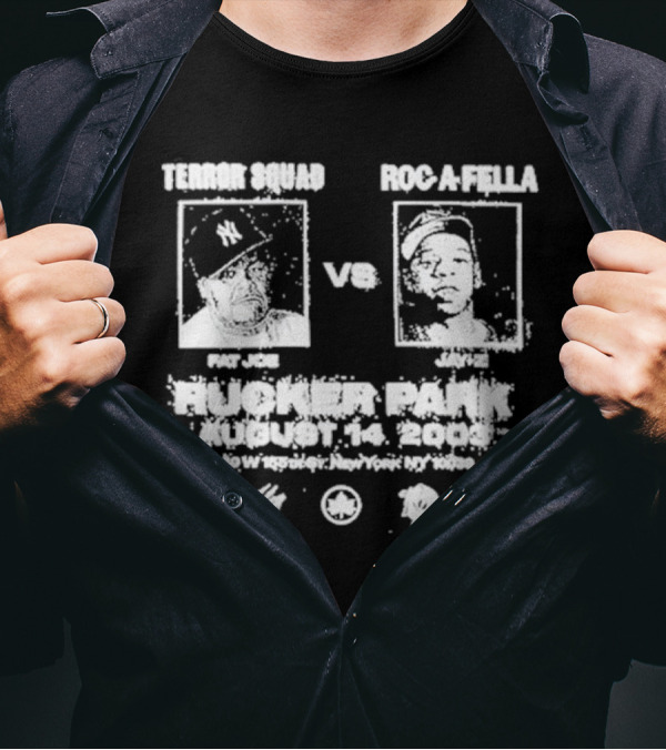 Upnorthtrips Terror Squad Roc A Fella Fat Joe Vs Jay Z Rucker Park August 14 2003 New York 10039 T-Shirt