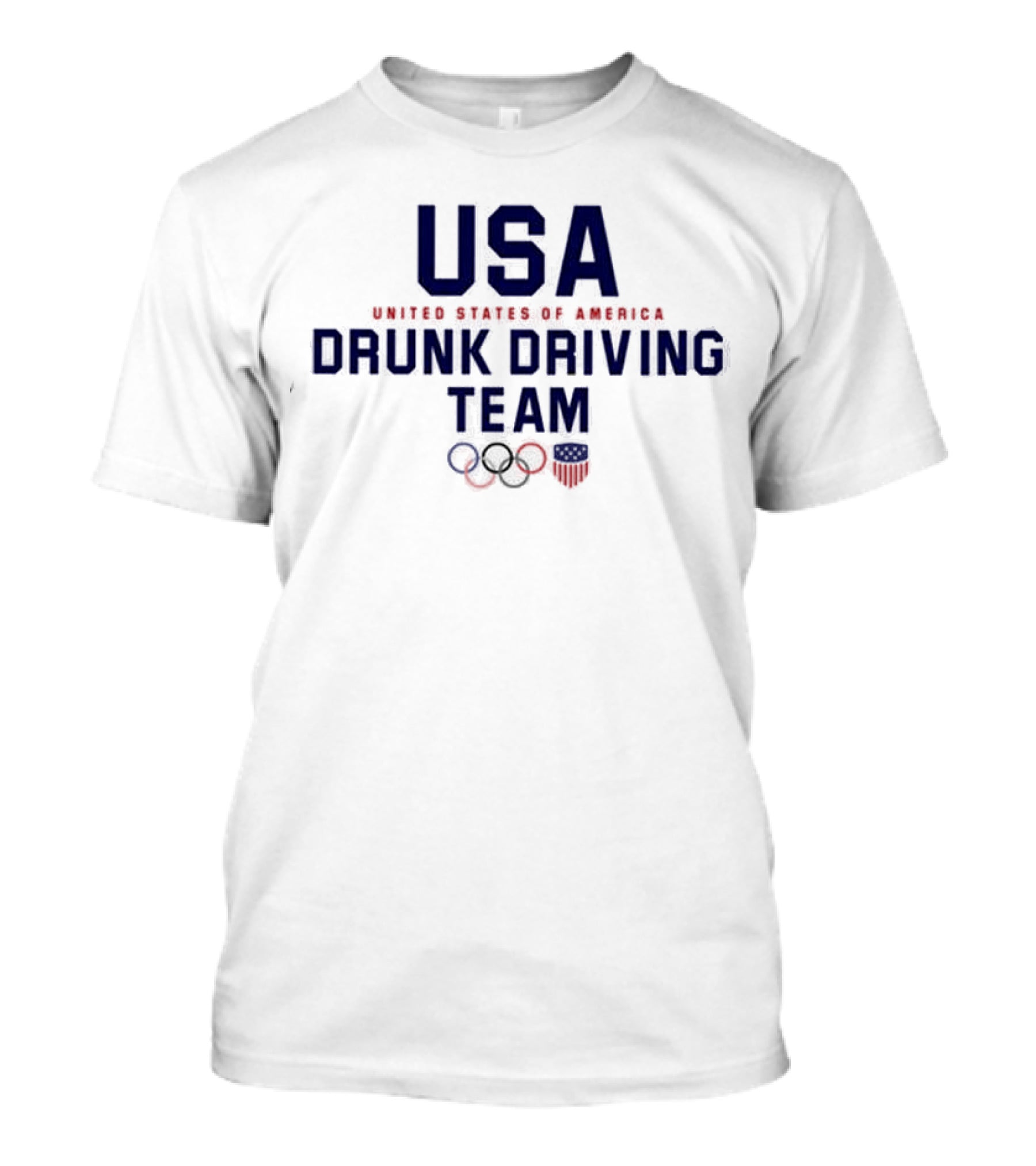 USA United States Of America Drunk Driving Team Olympic Rings Shield T-Shirt