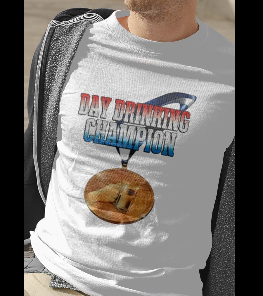 Day Drinking Champion Medal Beer Mug Fun T-Shirt