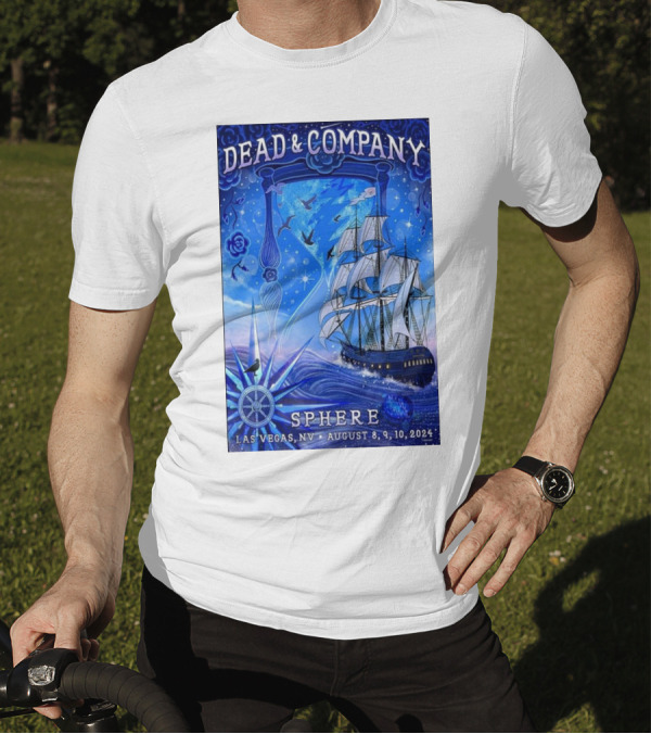 Dead And Company Ship Art Sphere Las Vegas NV August 8 9 10 T-Shirt
