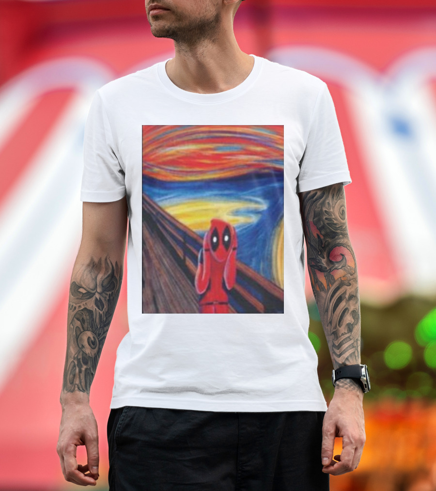 Deadpool The Scream Van Gogh Crossover T-Shirt