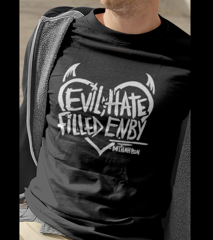 Evil Hate Filled Enby Delilah Bon Heart Wings T-Shirt