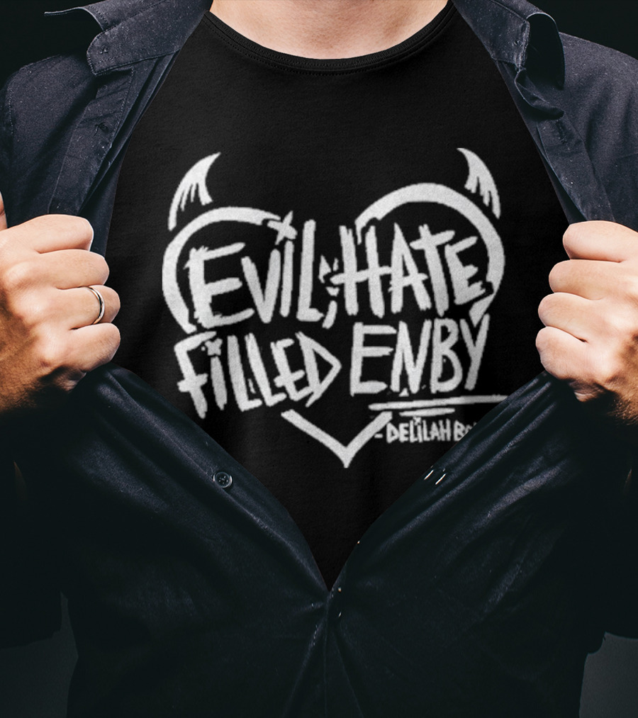 Evil Hate Filled Enby Delilah Bon Heart Wings T-Shirt