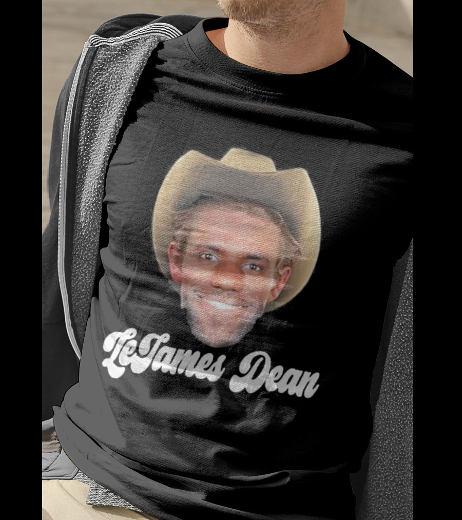 LeJames Dean Funny Ahh Tees Cowboy Hat Face T-Shirt