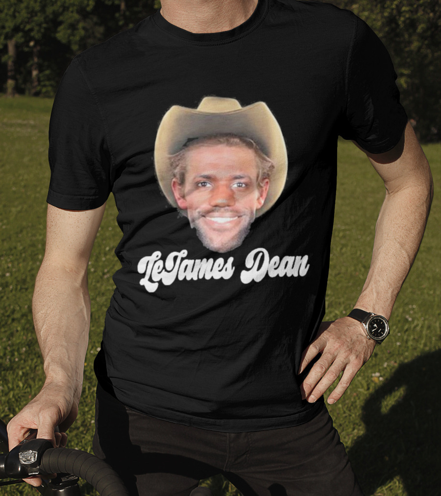 LeJames Dean Funny Ahh Tees Cowboy Hat Face T-Shirt